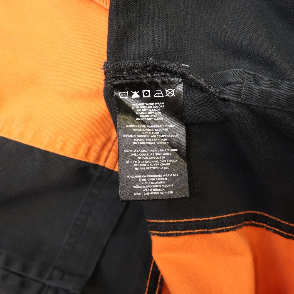 Harley-Davidson Mens Large Button Up Shirt Black Orange Racing Stripe 96465-10VM - Picture 3 of 6